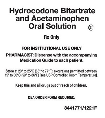 Hydrocodone Bitartrate and Acetaminophen Oral Solution Label