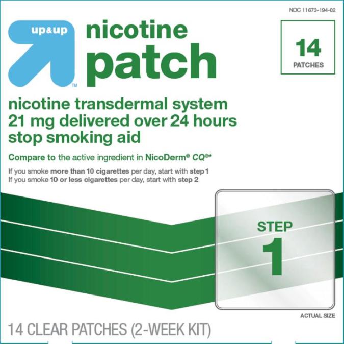 Nicotine Patch Target 21 mg 14 count carton