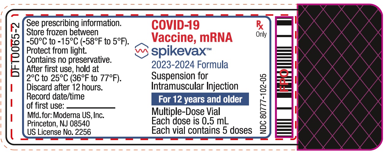 Spikevax (COVID-19 Vaccine, mRNA) 2023-2024 Formula Suspension for Intramuscular Injection Multiple-Dose Vial 2.5 mL