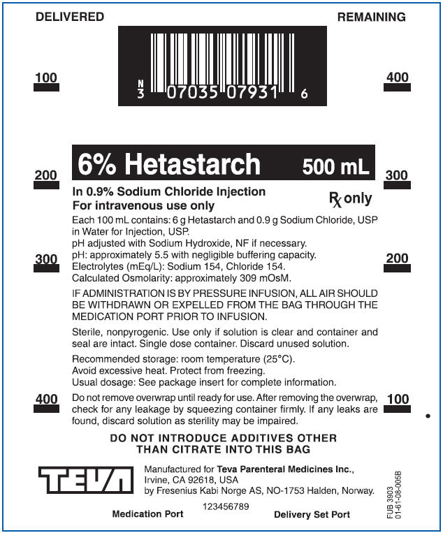 6% Hetastarch 500 mL Label