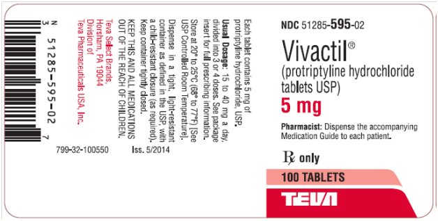 Vivactil® (protriptyline hydrochloride tablets USP) 5 mg 100s Label