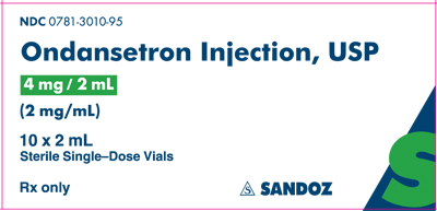 Ondansetron Injection 4 mg per 2 mL Carton