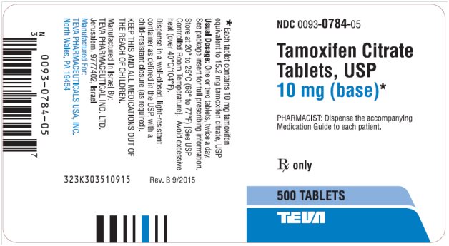 Tamoxifen Citrate Tablets USP 10 mg, 500s Label