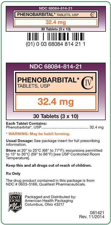 Phenobarbital tablets, USP CIV 32.4 mg label