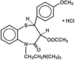 Diltiazem hydrochloride structural formula