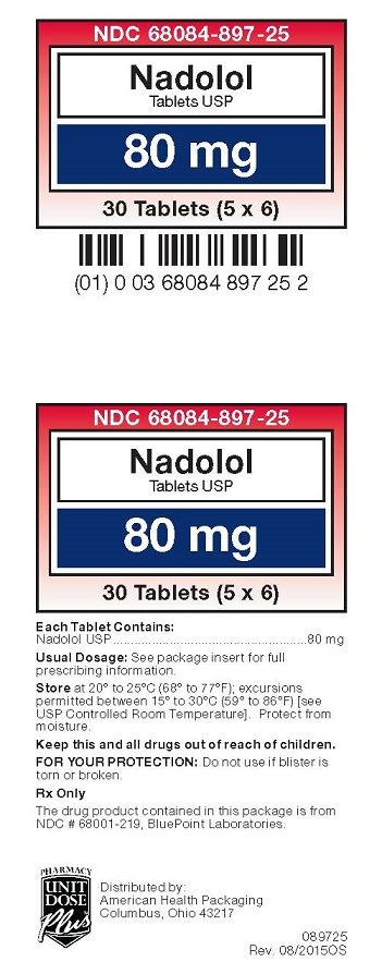 Nadolol Tablets USP 80 mg Label 