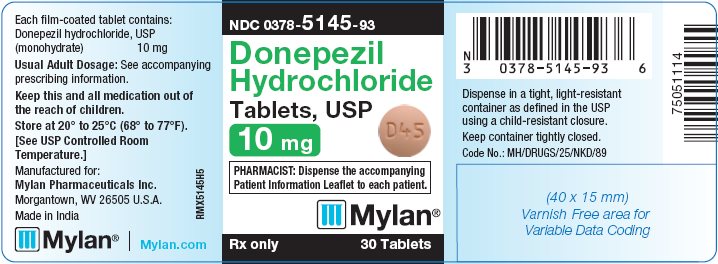 Donepezil Hydrochloride Tablets, USP 10 mg Bottle Label
