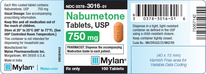 Nabumetone Tablets, USP 750 mg Bottle Label