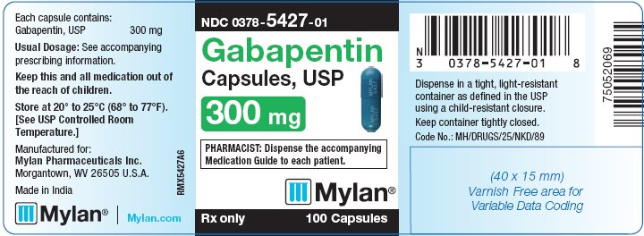 Gabapentin Capsules, USP 300 mg Bottle Label