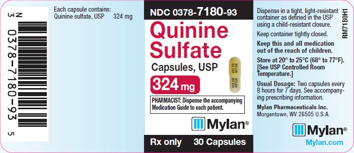 Quinine Sulfate Capsules 324 mg Bottle Label