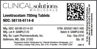 Levetiracetam 750mg tablet 30 count blister card