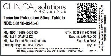 Losartan Potassium 50mg tablet 30 count blister card