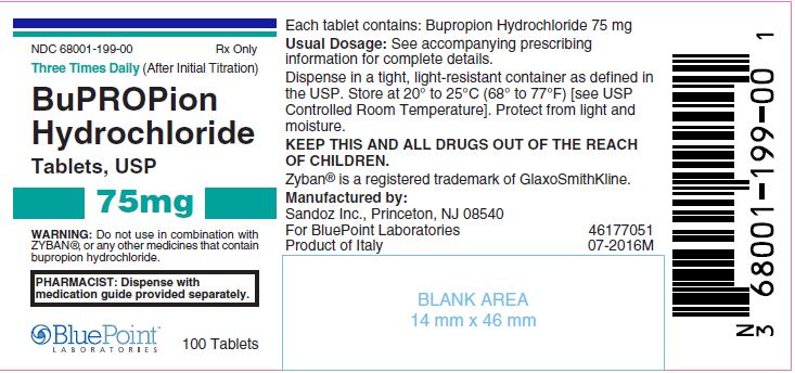 Bupropion 75mg 100 count Label - Product of Italy