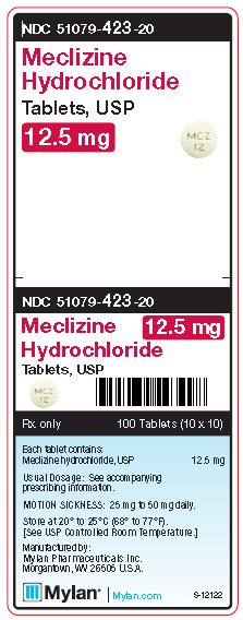Meclizine Hydrochloride 12.5 mg Tablets Unit Carton Label