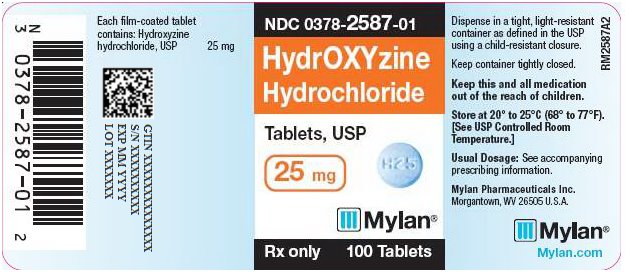 Hydroxyzine Tablets 25 mg Bottle Label