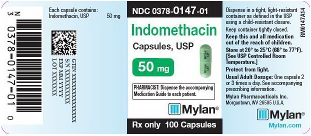 Indomethacin Capsules 50 mg Bottle Label