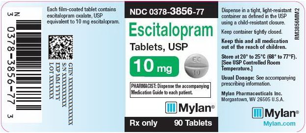 Escitalopram Tablets 10 mg Bottle Label