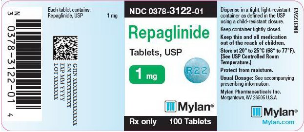 Repaglinide Tablets, USP 1 mg Bottle Label