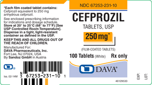 Cefprozil 250 mg Tablet Label