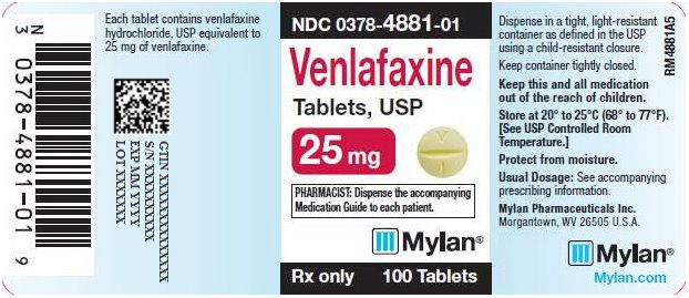 Venlafaxine Tablets, USP 25 mg Bottle Labels