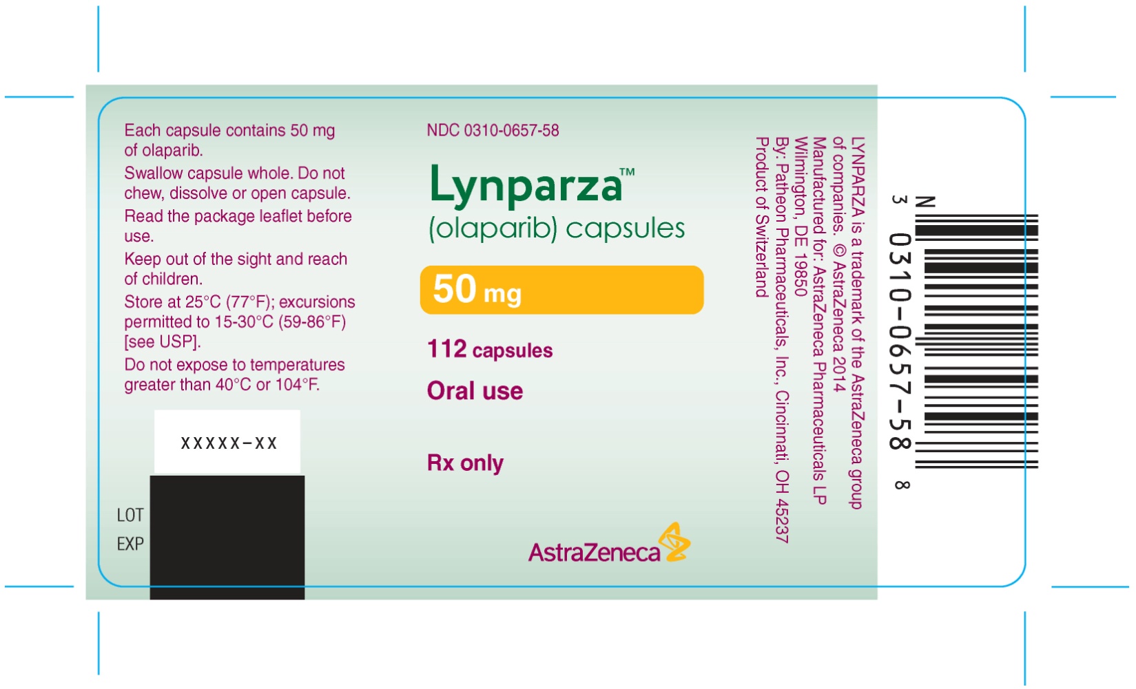 Lynparza 50 mg tablet bottle