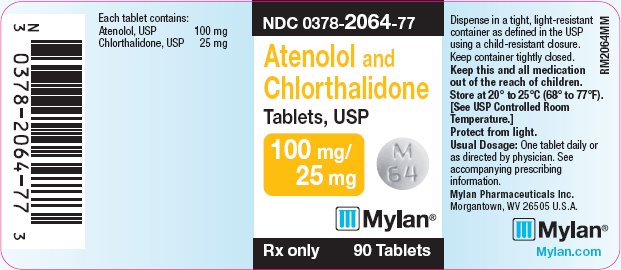 Atenolol and Chlorthalidone Tablets 100 mg/25 mg Bottle Label
