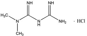 Metformin Hydrochloride Structural Formula