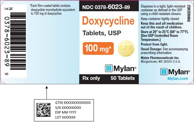 Doxycycline Tablets, USP 100 mg Bottle Label