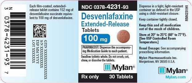 Desvenlafaxine Extended-Release Tablets 100 mg Bottle Label
