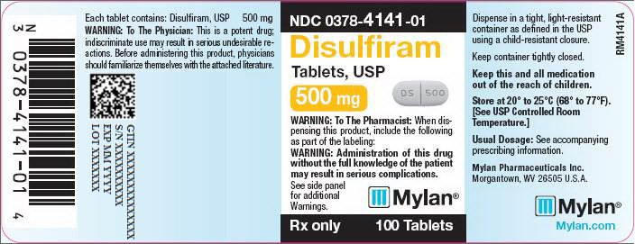 Disulfiram Tablets 500 mg Bottle Label