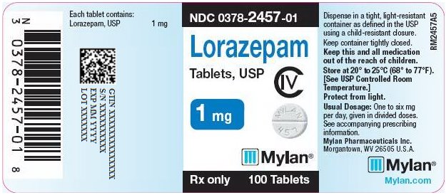 Lorazepam Tablets, USP 1 mg Bottle Label