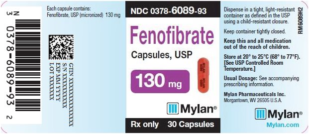 Fenofibrate Capsules 130 mg Bottle Label