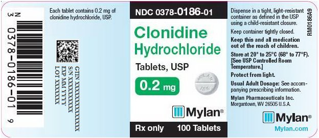 Clonidine Hydrochloride Tablets 0.2 mg Bottle Label