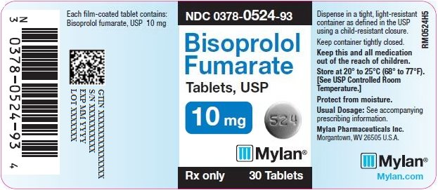Bisoprolol Fumarate Tablets 10 mg Bottle Label