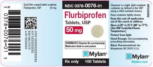 Flurbiprofen Tablets 50 mg Bottle Label