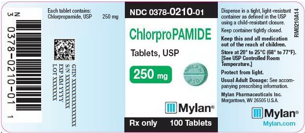 Chlorpropamide Tablets 250 mg Bottle Label
