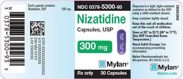 Nizatidine Capsules, USP 300 mg Bottle Label