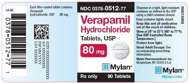 Verapamil Hydrochloride Tablets, USP 80 mg Bottle Labels
