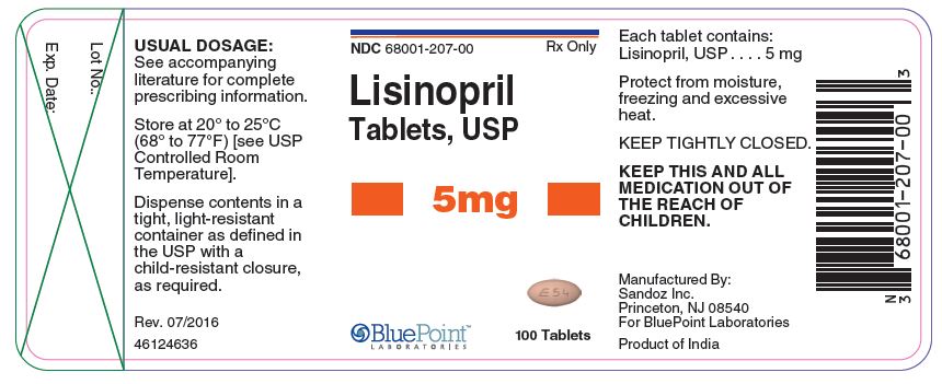 Lisinopril Tablets 5mg 100 ct - Product of India