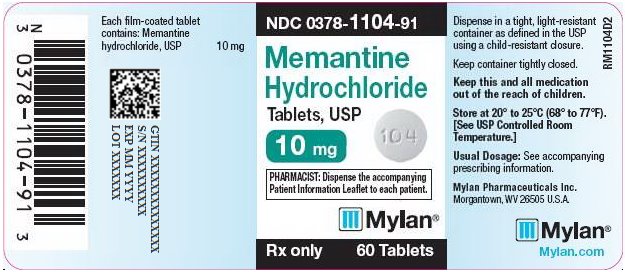 Memantine Hydrochloride Tablets 10 mg Bottle Label