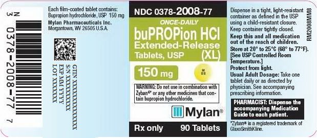 Bupropion HCl Extended-Release Tablets XL 150 mg Bottle Label