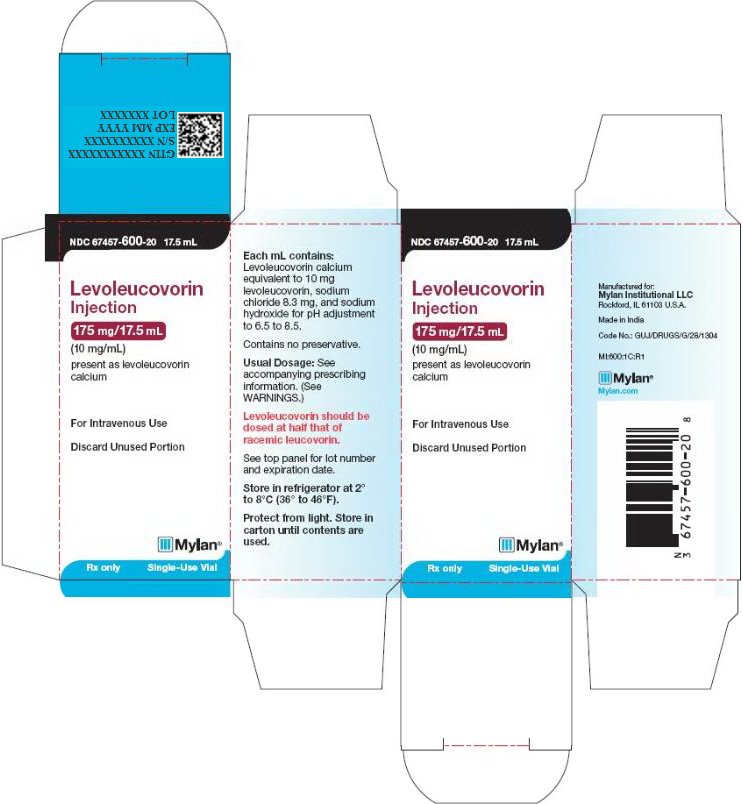 Levoleucovorin Injection 175 mg/17.5 mL Carton Label