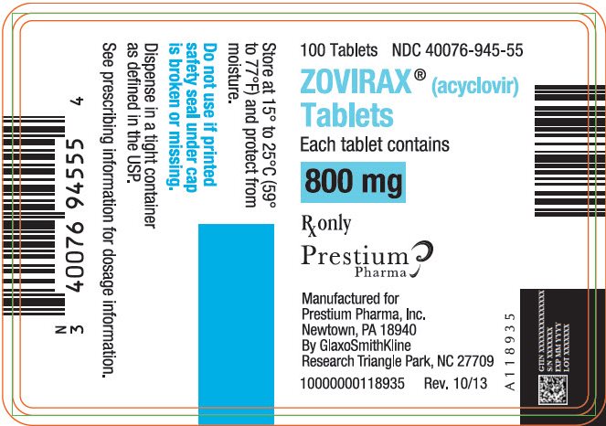 Zovirax Tablets 800 mg Label