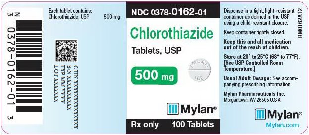 Chlorothiazide Tablets 500 mg Bottle Label