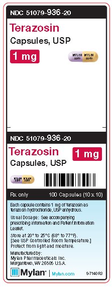 Terazosin 1 mg Capsules Unit Carton Label