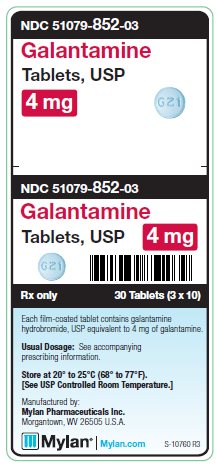 Galantamine 4 mg Tablets Unit Carton Label