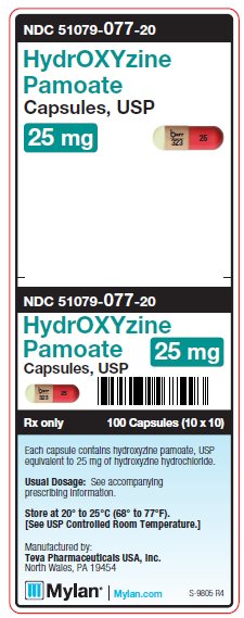 Hydroxyzine Pamoate 25 mg Capsules Unit Carton Label