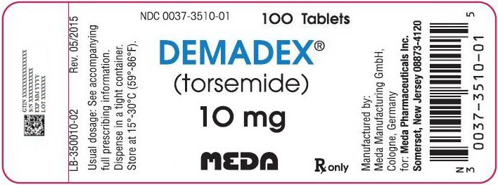 Demadex Tablets 10 mg Bottle Label