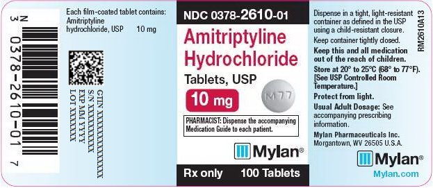 Amitriptyline Hydrochloride Tablets 10 mg Bottle Label