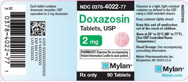 Doxazosin Tablets 2 mg Bottle Label